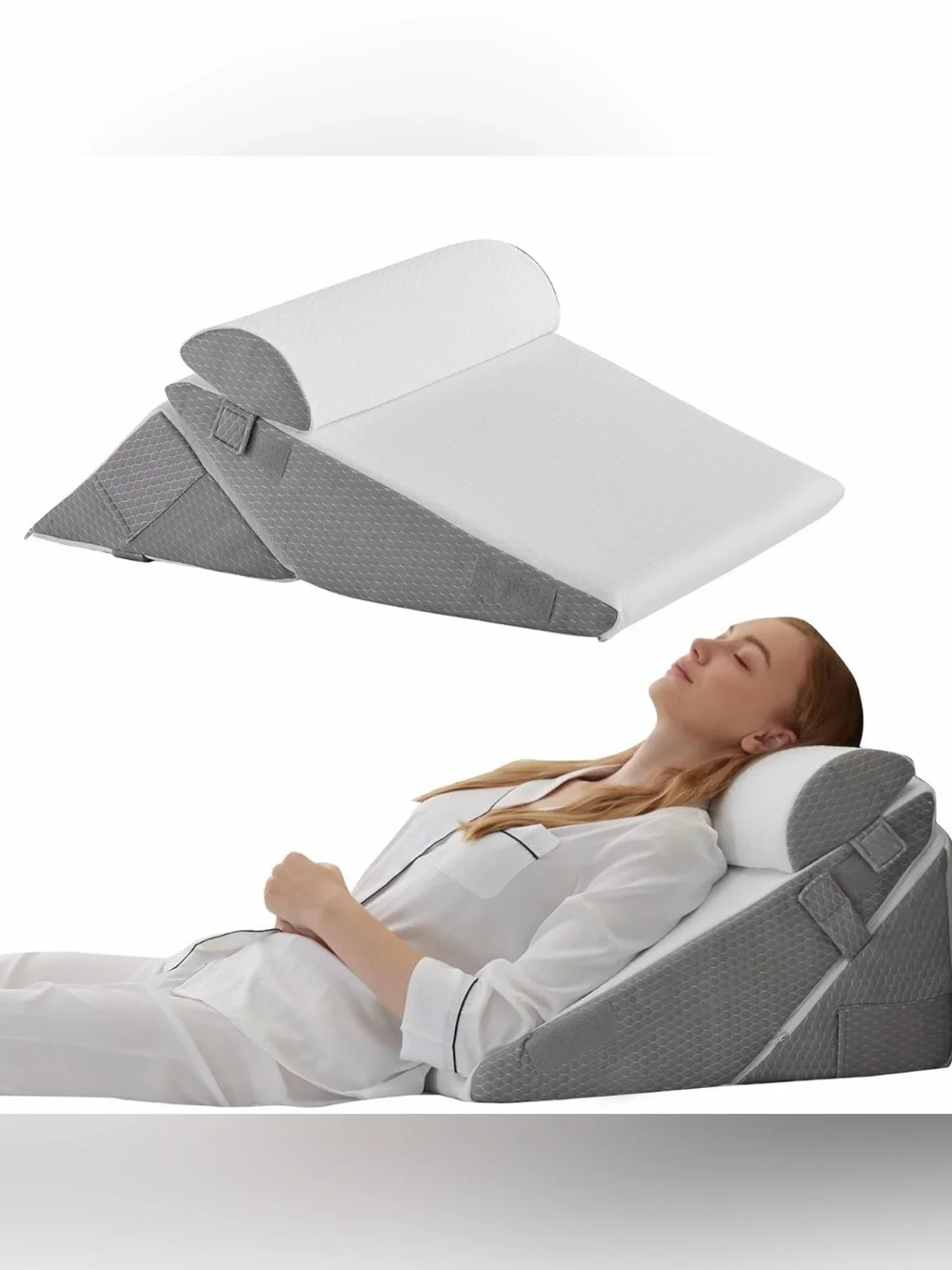 3pc Bedluxe Wedge Pillow Orthopedic After Surgery Comfort Bed Wedge Pillow Set